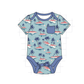 PO101 Teal palm print bamboo collection