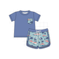PO101 Teal palm print bamboo collection