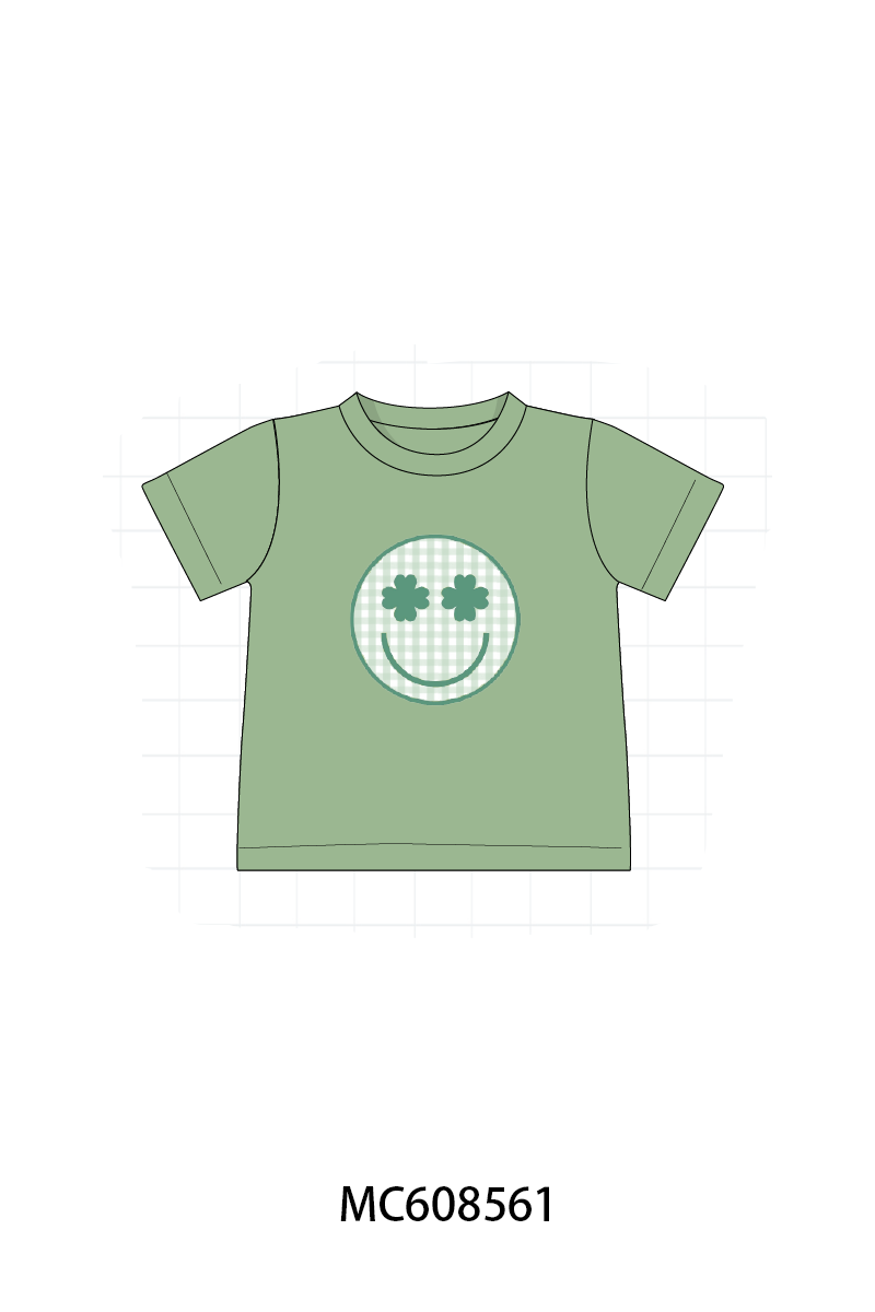 PO101 Sage smiling face clover embroidery collection