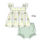 PO101 Sage St. Patricks Day clover bow print collection