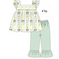 PO101 Sage St. Patricks Day clover bow print collection