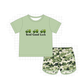 PO101 Pink&sage truck clover embroidery gingham collection