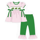 PO101 Pink&sage truck clover embroidery gingham collection