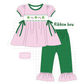 PO101 Pink&green clover rainbow smocked collection