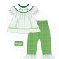 PO101 Green St. Patricks Day puppy clover embroidery plaid collection