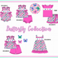 PO101 Magenta butterfly embroidery ruffle collection