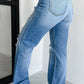 Mid Rise Distressed Straight Jeans RTS