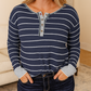 Stripe Waffle Knit Top LT