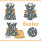 PO101 Navy bunny floral print ruffle collection