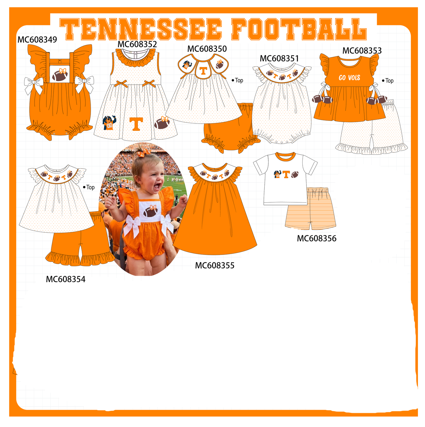 PO101 Orange Tennessee embroidery collection 1