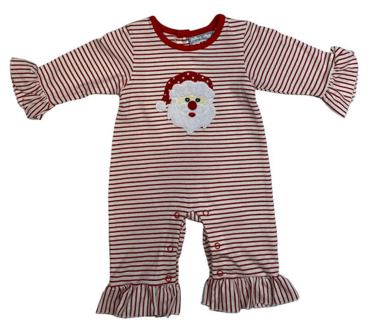 Three Sisters • Santa Appliqué Girls Ruffle Romper