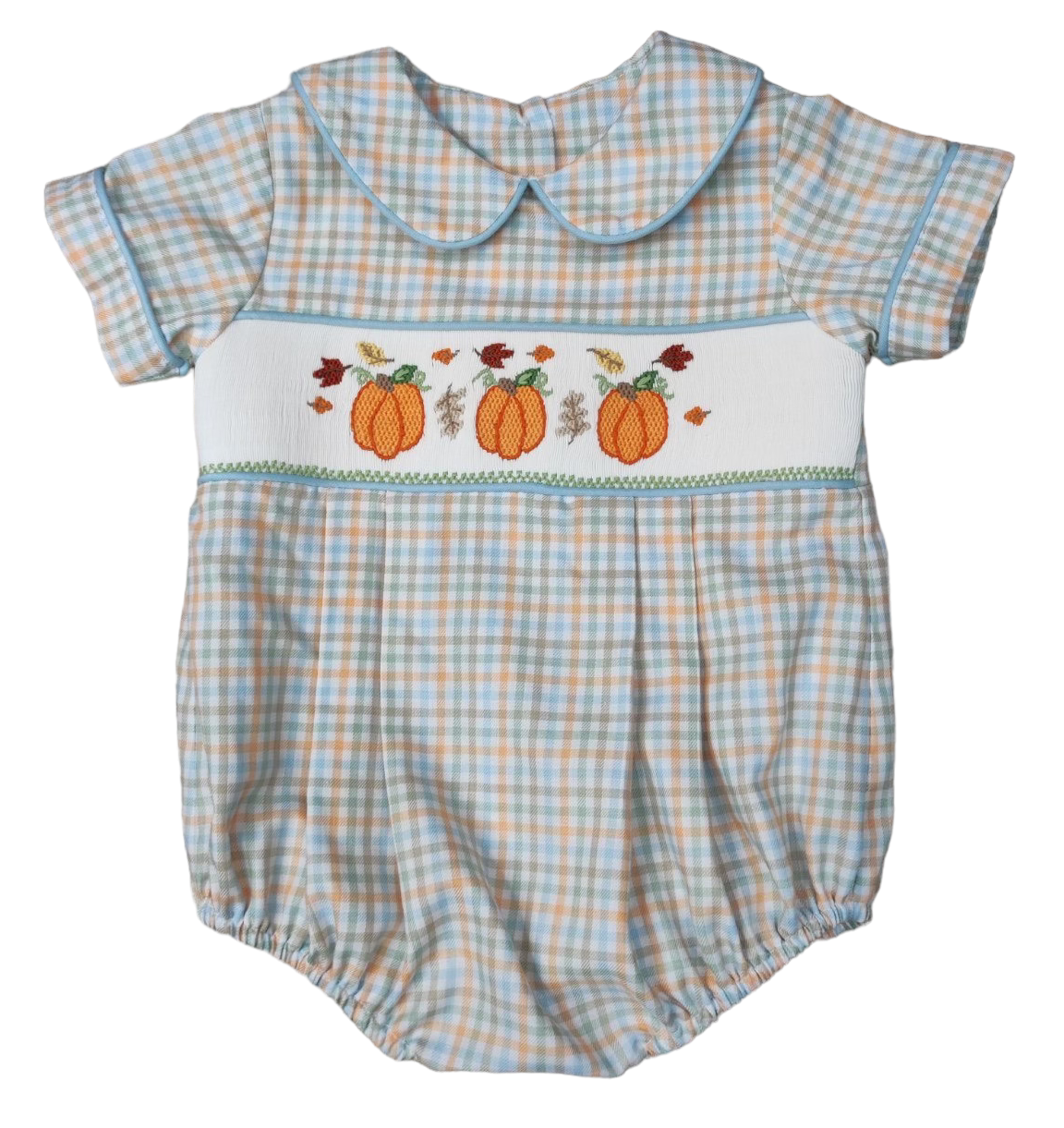 Three Sisters • pumpkin smocked boys bubble