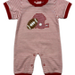 Three Sisters • Red football boys romper