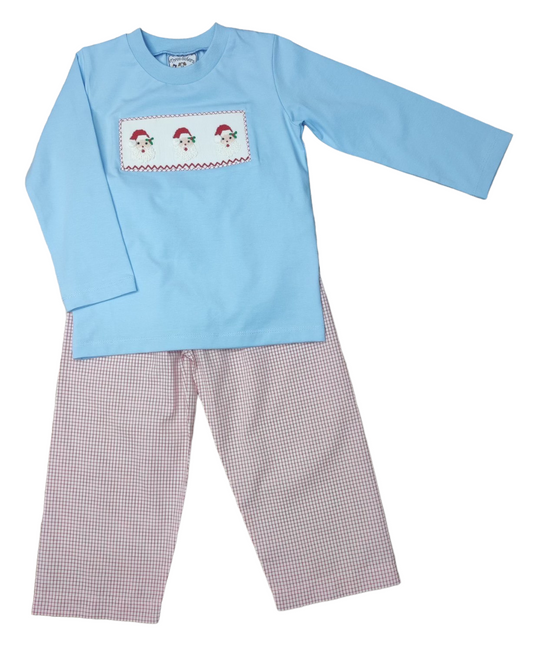 Three sisters • Santa boys smocked pant set