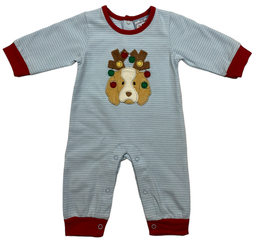 Three Sisters • Christmas Puppy Boys Romper