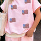 Pink Stripe Sequin Flag Set RTS