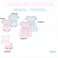 PO101 Pink&blue cross embroidery stripe collection 1