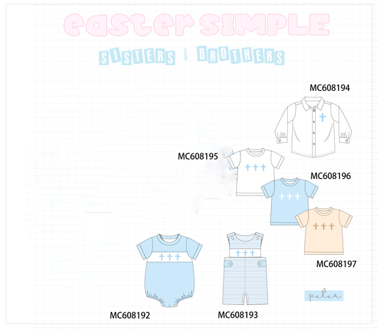 PO101 Pink&blue cross embroidery stripe collection 2