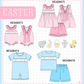 PO101 Pink&blue easter bunny embroidery collection