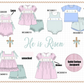 PO101 Pink&blue he is risen smocked jacquard collection