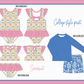 PO101 Pink checkered patchwork ruffle swimsuit collection