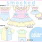 PO101 Pink color block smocked ruffle collection
