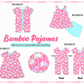 PO101 Pink palm tree print bamboo collection