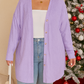 Purple Plus Size Waffle Knit Cardigan LT