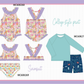 PO101 Purple beach ruffle swimsuit collection
