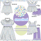 PO101 Purple floral smocked ruffle collection