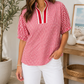 Plaid Trim Blouse RTS