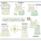 PO101 Sage St. Patricks Day clover bow print collection