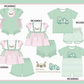 PO101 Sage easter bunny embroidery stripe collection