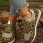 Leopard Patchwork Lace Up Sneakers RTS