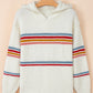 Stripe Hooded Popcorn Sweater LT