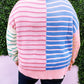 Striped Colorblock Plus Size Sweater LT