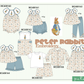 PO101 Teal easter bunny embroidery collection