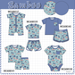 PO101 Teal palm print bamboo collection