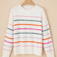 White Colorful Stripe Sweater RTS