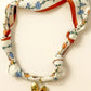 White Floral Scarf Heart Necklace LT