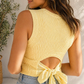 Yellow Knit Bow Back Sweater RTS