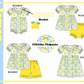 PO101 Yellow lemon smocked ruffle collection