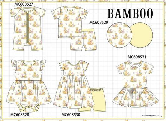 PO101 Yellow winnie bear print bamboo collection