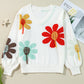 Big Flower Pattern V Neck Sweater *multiple colors* RTS