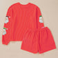 Red Christmas Sequin Ribbed Set LT