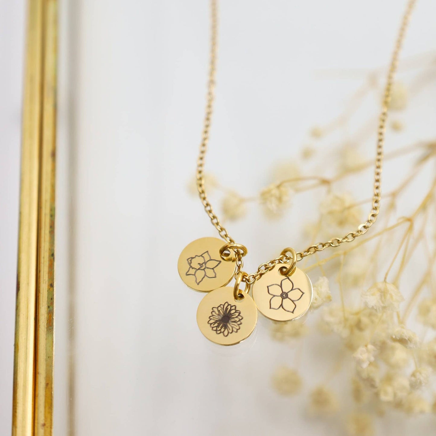 Birth Month Flower Necklace, Flower Necklace, Poppy Flower, Birth Flower Necklace, Birth Flower Custom, Morning Glory, Sunflower