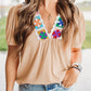 Crochet Floral V Neck Blouse RTS