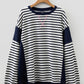 Blue Stripe Patchwork Sweatshirt LT
