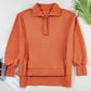 Orange Buttoned Baggy Slit Sweatshirt LT