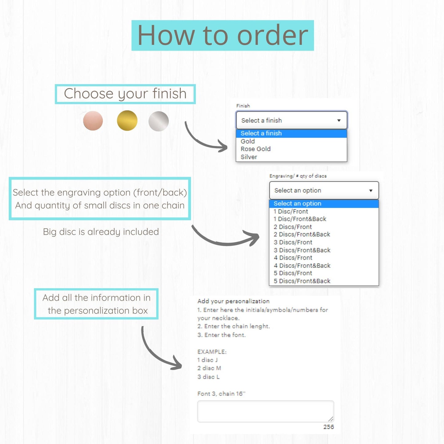Personalized Disk Necklace with Custom Kids Initials